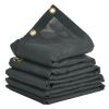 VEVOR Dump Truck Mesh Tarp, 7 x 14 ft, PVC Coated Black Heavy Duty Cover with 5.5" 18oz Double Pocket, Brass Grommets