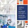 Disposable Coveralls with Hood, Boots Large, Pack of 5 White Paint Coveralls Disposable, SF PP 60 GSM Waterproof Hazmat Suits Disposable