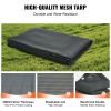 VEVOR Dump Truck Mesh Tarp, 7 x 14 ft, PVC Coated Black Heavy Duty Cover with 5.5" 18oz Double Pocket, Brass Grommets