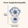FS-12B-New Cartoon Small Fan; DIY Mini Desktop Portable USB Charging Electric Fan With Night Light For Office Student Dormitory