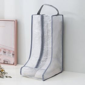 1pc Transparent Waterproof Boot Storage Bag; Boots Storage & Protector Bag; Portable Shoe Dust Bags; Household Organizer; Shoes Packing Organizers For (Color: grey, size: L-ZK01)