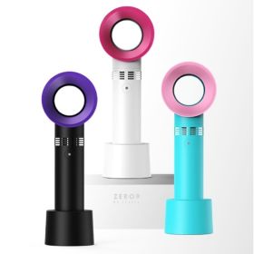 Mini Portable desk Fan USB Rech Mini Portable Fan USB Rechargeable Night Light Cooling Handheld Fan Three Speed Adjust (Color: White)