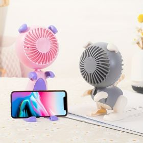 1pc Mini Dog Portable Handheld Battery Operated Fan Desk Fan; USB Rechargeable Battery Operated Fan; 3 Speeds Silent Desk Fan Mini Small Fan (Style: Style A)