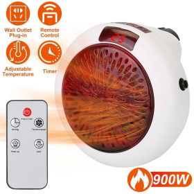 900W Portable Heater Fan Wall Outlet Space Heater Plug-in Heater (Color: White)