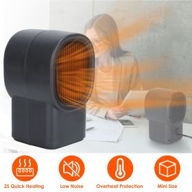 500W Portable Electric Space Heater Mini Desktop Fan Heater Personal Small Space Heater for Home Office (Color: Black)