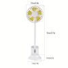 Portable Clip-on Push-pull Fan 3 Speed Setting Flexible Bendable USB Rechargeable Operation Silent Desktop Fan Desktop Mini Small Fan