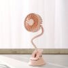 Portable Clip-on Push-pull Fan 3 Speed Setting Flexible Bendable USB Rechargeable Operation Silent Desktop Fan Desktop Mini Small Fan