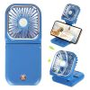 Handheld Portable Fan; Rechargeable Power Bank USB Mini Fan; Small Personal Fan With 3 Speeds; 3000 MAh Battery Operated Foldable Desk Fan; Neck Fan W