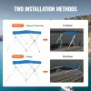 VEVOR 3 Bow Bimini Top Boat Cover, 900D Polyester Canopy with 1" Aluminum Alloy Frame, Waterproof and Sun Shade, Includes Storage Boot, 4 Straps